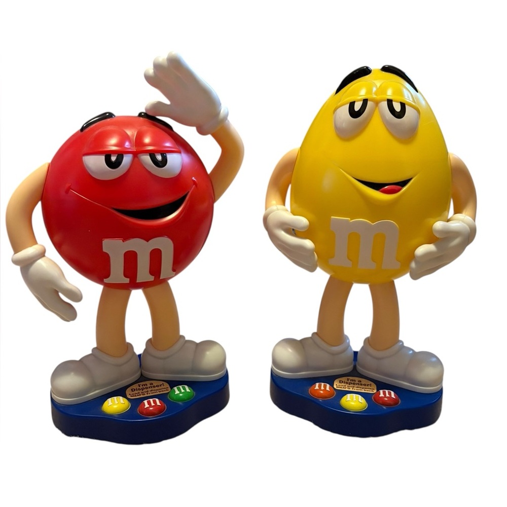Set of 2 M&M’s Candy Dispenser 10” Preowned